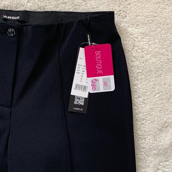 Cambio Collection Womens Dress Pants Sz10 Black Straight Leg Elastic Stretch NWT - Picture 2 of 10